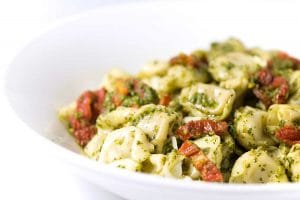 cheese-tortellini-with-pesto-and-sun-dried-tomatoes