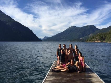 Kiko and students at Ross Lake on Pacific Northwest Explorer 2017.