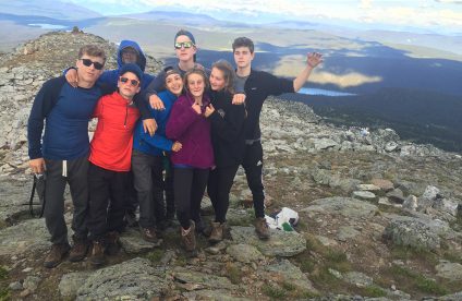 teenagers hiking british columbia